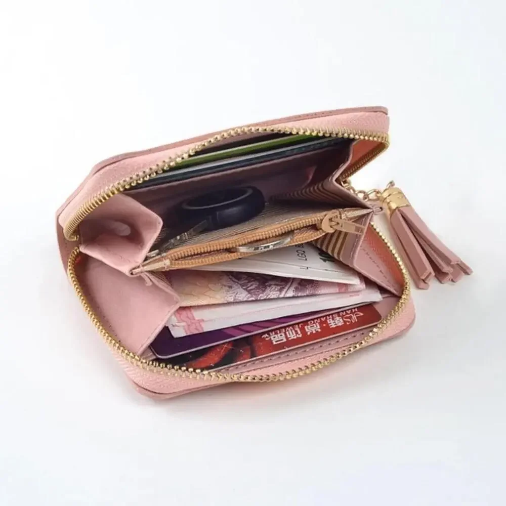Brand new Studded Women's Zipper Wallet In Dusty Pink